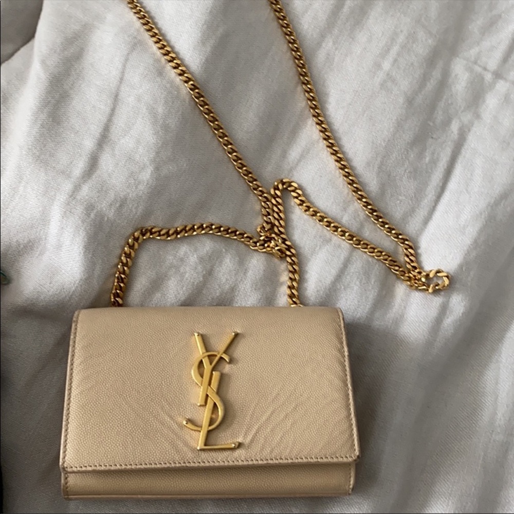 Kate Small YSL Monogram Crossbody Bag on Chain